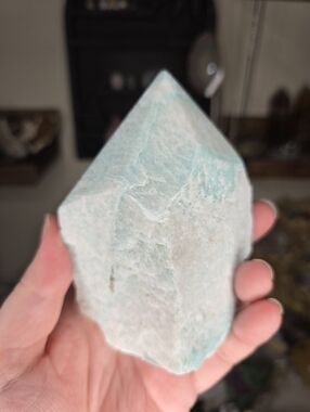 Amazonite Half Raw Half Top Polished Crystal Free Form Specimen
